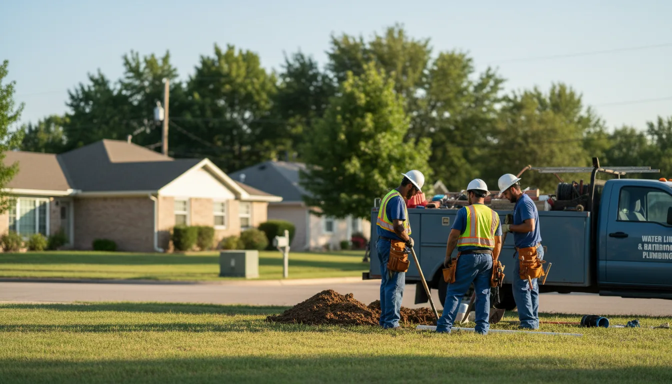 Residential water line and bathroom plumbing service in Muleshoe, TX